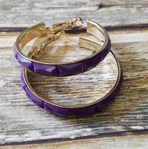 Purple hoop earrings